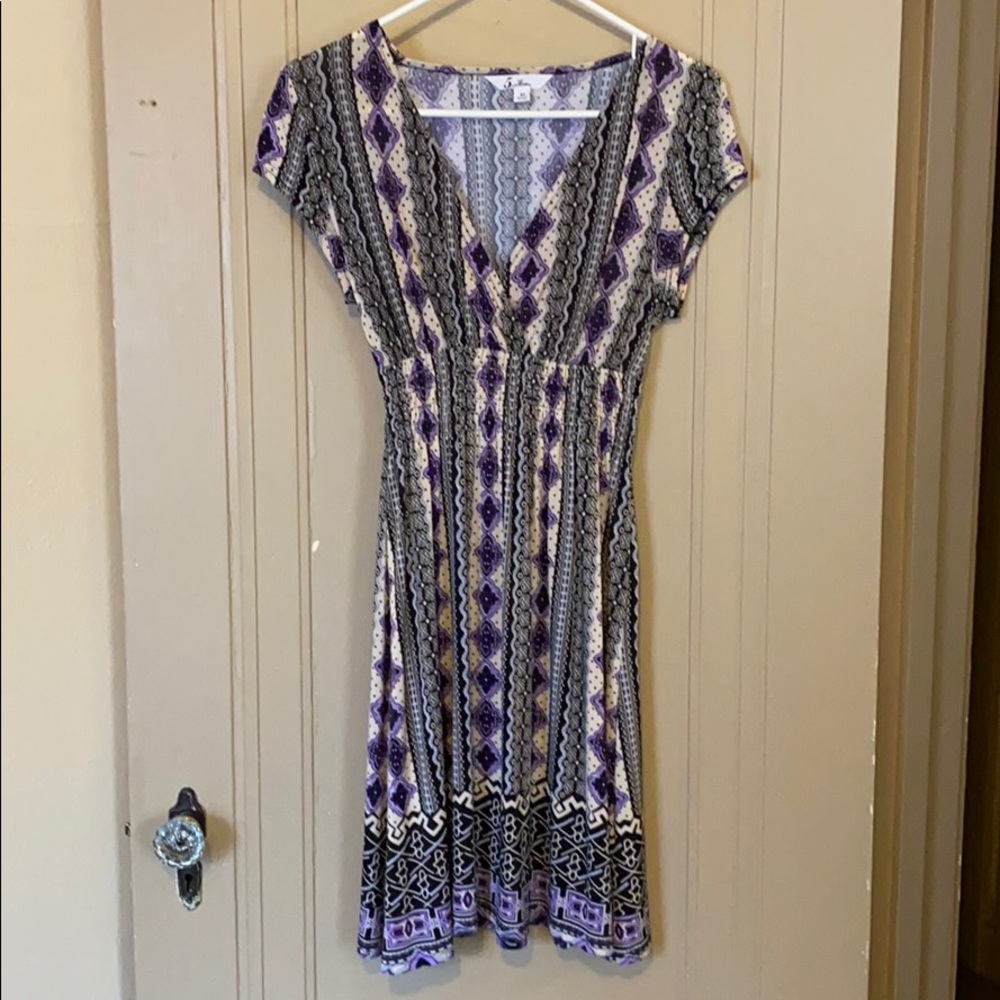 Purple Bohemian Patterned Dress